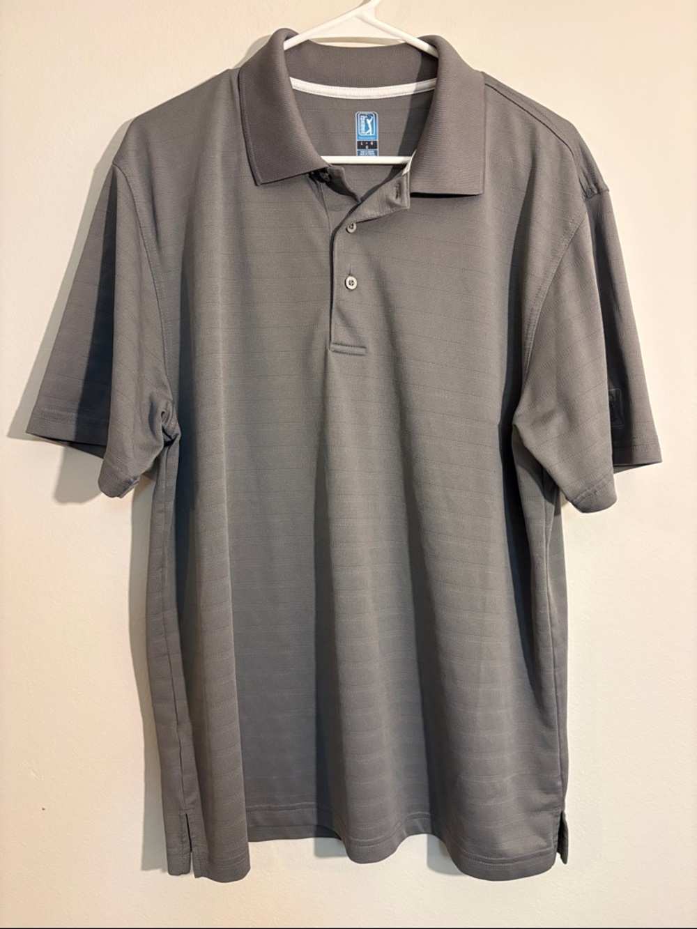 Nike golf PGA tour Men's Grey Polo Shirt Classic Short Sleeve size large